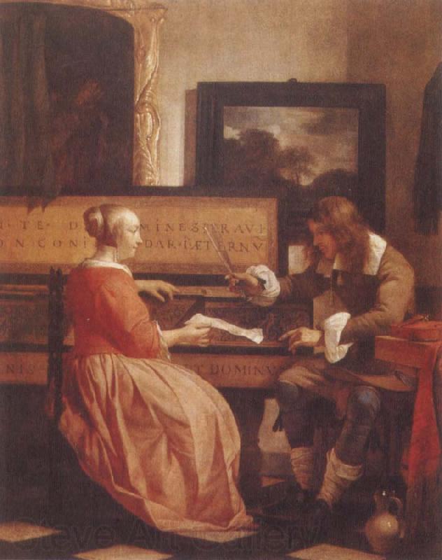 Gabriel Metsu A Man and a Woman Seated by a Virginal